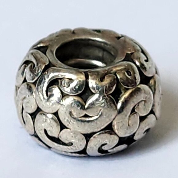 Authentic PANDORA Paisley Silver Spacer European Charm Bead - Picture 4 of 6